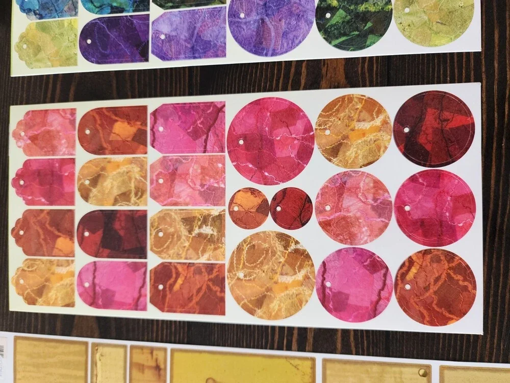 Scrapbooking Stickers Lot Tags Classic Color Blocks New Vintage Retired #22